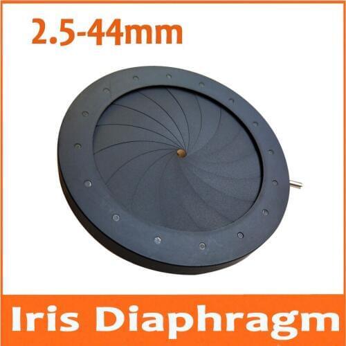 2.5-44MM Zoom Adjustable Metal Iris Aperture Diaphragm for Microscope Digital Camera Telescope Light Regulator with 16 Blades