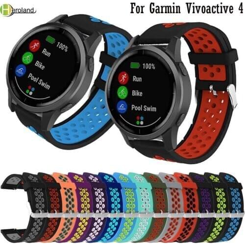 22mm Replacement Watch band For Garmin Vivoactive 4 / Active durable silicone wristband For Huami Amazfit GTR 47mm watch strap