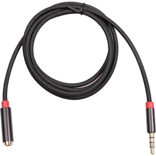 3.5mm Plug Jack Universal Mobile Phone PC Audio Male to Female Extension Woven Net Cable Computer Amplifier Audio Cable