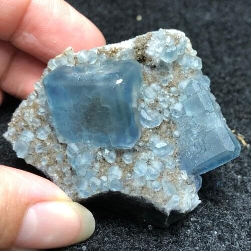 55.1g natural blue-green fluorite mineral ring vein healing teaching specimen stone decoration collection ornaments