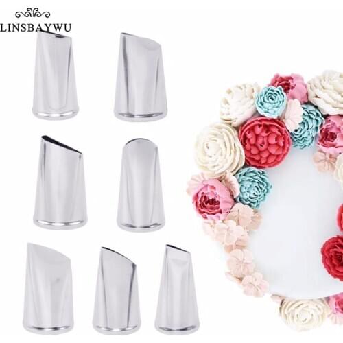 7 PCs/set Cake Decorating Tips Set stainless steel Cream Icing Piping Sugar craft Rose Nozzle Decorating Cupcake Pastry Tools