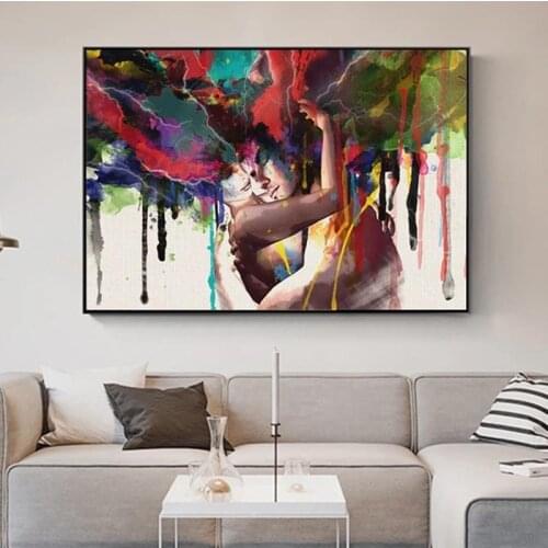 Abstract Canvas Art Wall Paintings Couple Of Lover Modern Wall Posters And Prints Portrait Canvas Prints For Living Room Cuadros