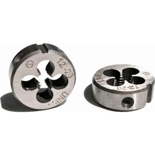 Free shipping of 2PCS Alloy steel madeUNC/UNF/UNS 12-24/28/36/40 TPI manual dies for hand threading metal made workpieces