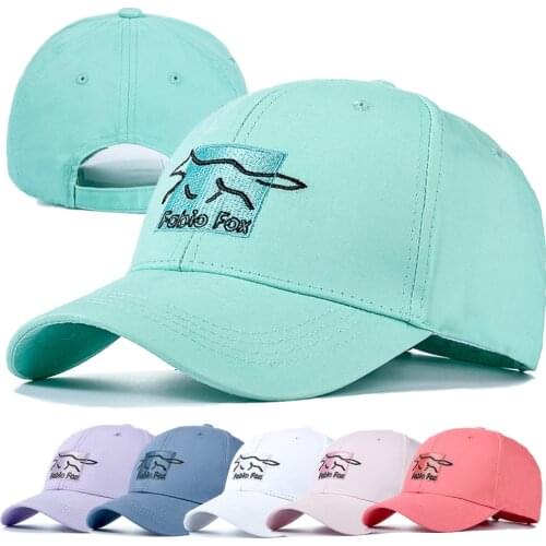 New Brand Stylish Cotton Hats For Women Fashion Kpop Style Fox Animal Embroidery Baseball Cap Female Outdoor Popular Hat Cap