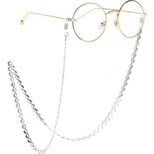 Stainless Steel Heart Glasses Chain Sunglass Eyeglass Chains Eyewear Cord Holder Neck Strap Reading Glasses Rope