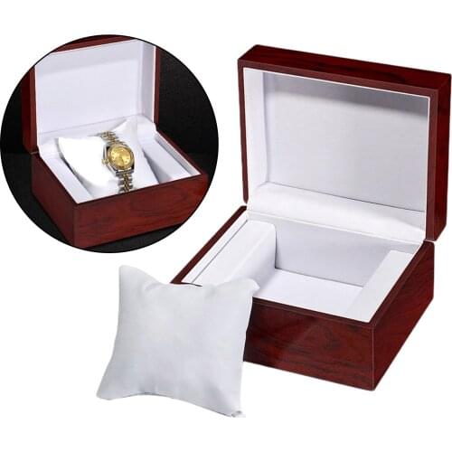 Wrist Watch Bracelet Storage Case Bangle Display Box with White Pillow, Gift Packing