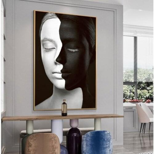 Black And White African Girl Posters And Prints African Woman Canvas Paintings Wall Art for Living Room Home Decor (No Frame)