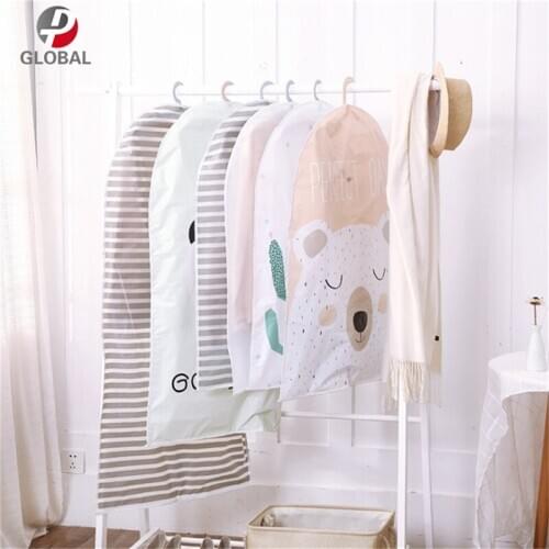 D&P 3/5PCS Hot Clothes Hanging Garment Dress Clothes Suit Coat Dust Cover Home Storage Bag Pouch Case Organizer Wardrobe Hanging