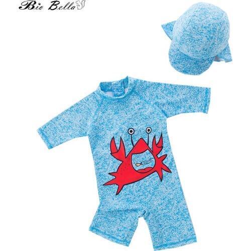 Kids Baby Boys Swimwear Fashion Swimming Surfing Children Boys Swimsuit Long Sleeve Sunscreen Boys Bathing Suit Kids Swimsuit