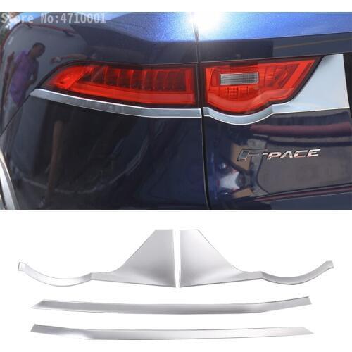 For Jaguar F-Pace F pace X761 2016 2017 Car-styling ABS Chrome Car Rear Lamp Light Strips Trim 4pcs Car Accessories