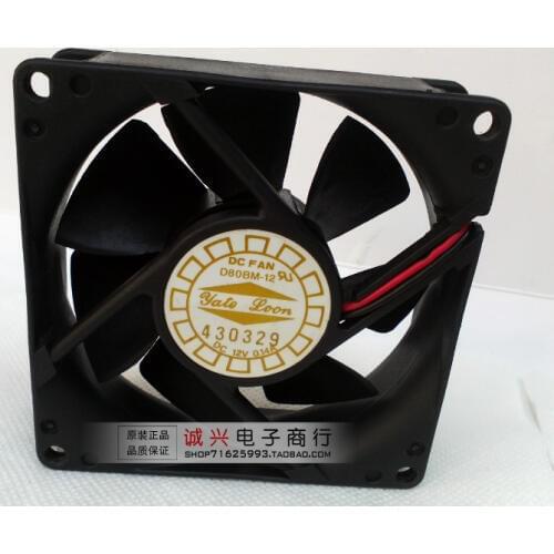 For Yate loon 8025 silent fan 8cm computer case fan d80bm-12 12v 0.14a