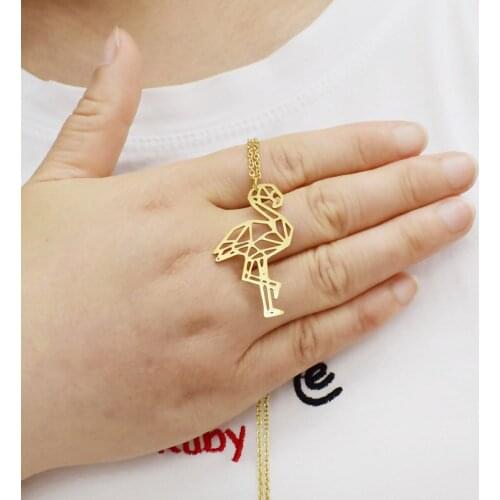 European And American Fashion New Flamingo Necklace Female Personality Temperament Stainless Steel Collarbone Chain