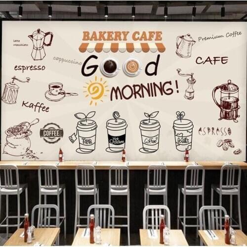 Photo wallpaper Europe the United States hand painted mural custom restaurant mural coffee shop background wallpaper