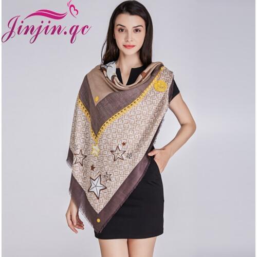 Jinjin.QC 2019 Women Scarf Square Scarves and Shawls Soft Viscose Pashmina Echarpe Foulard Femme Silk Feel Hijab Drop Shipping