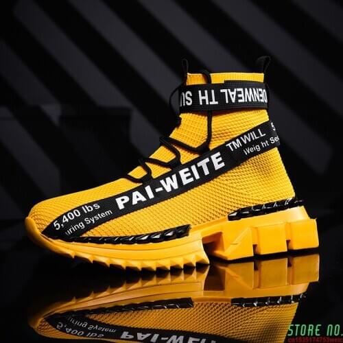 Running Shoes Men High Top Socks Sneakers Men Jogging Trainers Male Sports Shoes Large Size Breathable Sneakers Drop Shipping