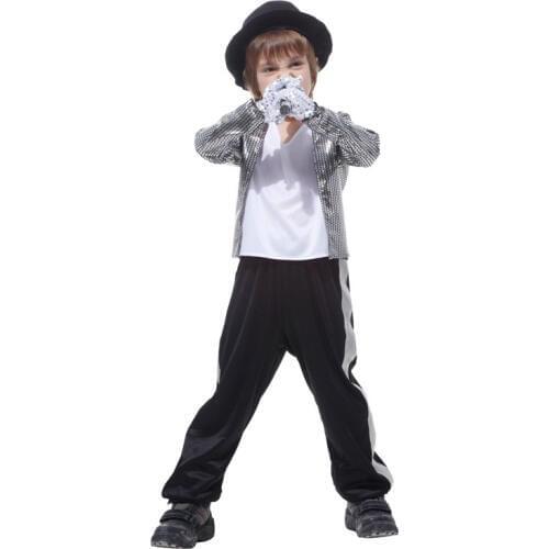 Michael Jackson Cosplay Costume Kids Boys Childrens Day Birthday Gift Halloween Masquerade Party Performance Fancy Dress