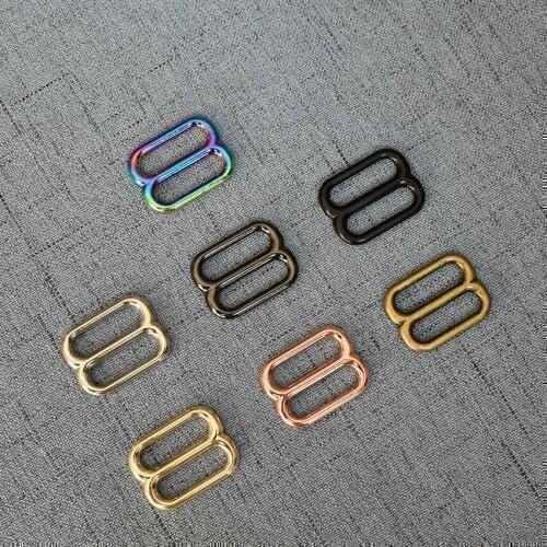 50 Pcs/Lot 20mm Metal Slider Tri-glide Buckle use for Bag Strap Clasp Handbag Web Belt Adjust Round DIY Leather Accessory