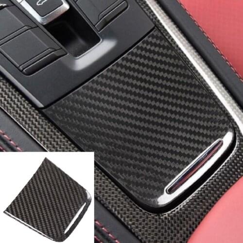 Fit For Porsche 718 911 2012-2019 Dry Carbon Fiber Cigarette Lighter Panel Decoration Cover Trim Car Accessories