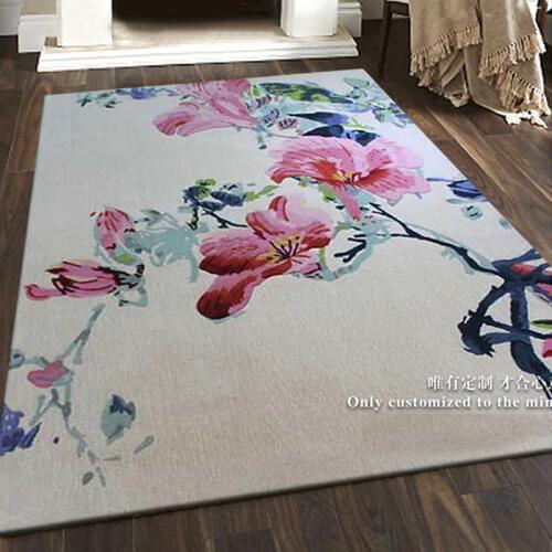 Pink Flowers on carpets Wool Ingredient for corridor parlor living room bedroom Mat Rugs Decoration Full size rug Floral carpet