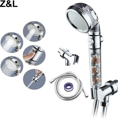 Three Function Spray Modes Stop On/off Switch Button Saving Water High Pressure Spa Bathroom Shower Head for Bath