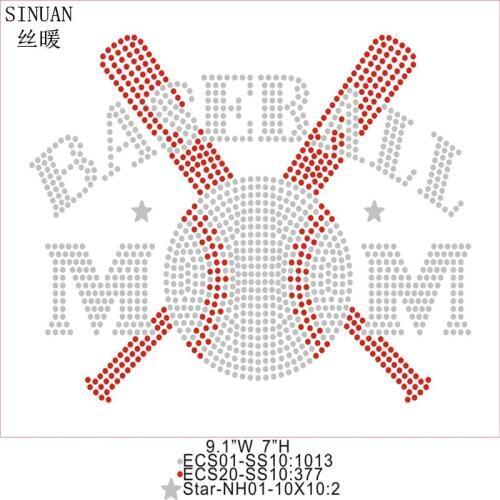 SINUAN Sports Patch Hot-Fix Rhinestones Custom Clothes Applique Iron On Transfers Apparel Accessories Decorations For Clothes