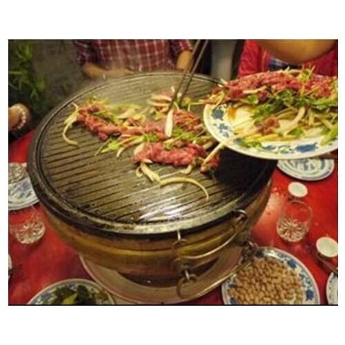 Portable indoor charcoal copper bbq grill Family Restaurant table barbecue grills outdoor camping picnic stove 007