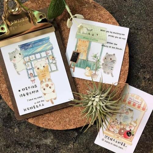 Lovely Sweet Cat Washi Tape for Card Making Bullet Journal DIY Scrapbooking Decorative Sticker