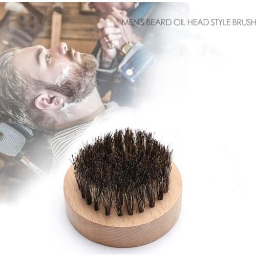 UNIQUE MAN Brush Boar Bristle for Mens Mustache Shaving Comb Face Massage Facial Hair Cleaning Brush Beech Comb Drop Shipping