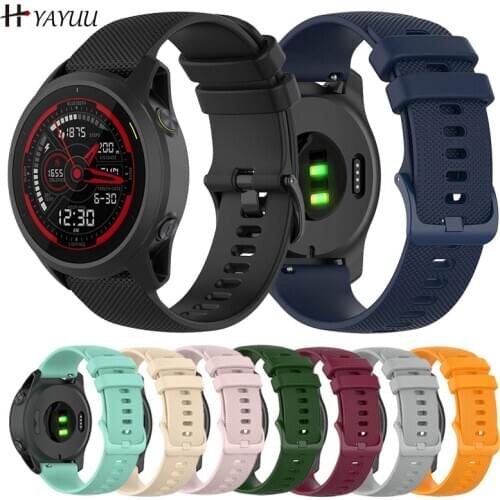 YAYUU Watch Band For Garmin Forerunner 745 Bands 22mm Soft Silicone Replacement Wristband Strap for Vivoactive 4 with Tool