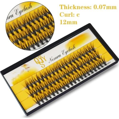 QSTY 0.10C D 20D Professional Individual Eyelash Extension Natural Long Black Effect Makeup False Cluster Eyelashes Soft Cilia