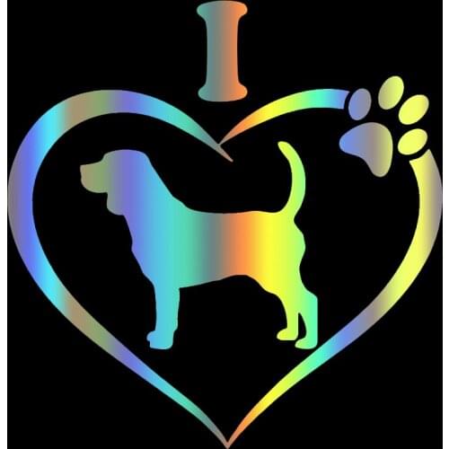 S51512 Various Sizes/Colors Car Stickers Vinyl Decal I Love My Beagle Dog Animal Motorcycle Decorative Accessories