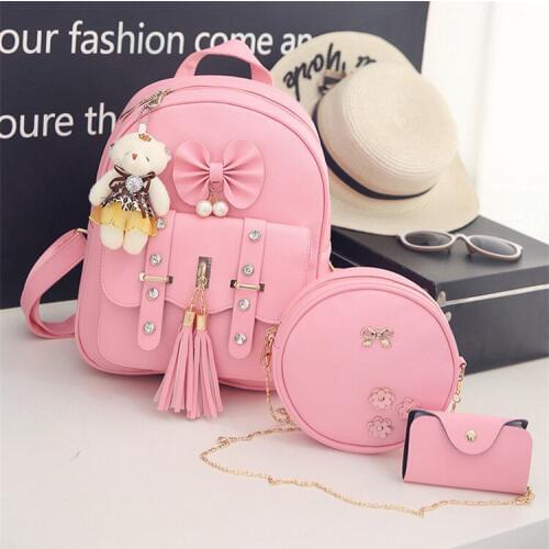 Teenager School Bag Children Backpack Animal The Girls Casual Three-Piece Backpack