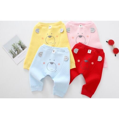 Baby pants 100% cotton pants children clothing kids clothes baby boys pants girls pants bear 3D ears baby trousers warm pants