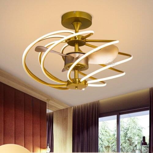 Fan Light Integrated Ceiling Fan Light Living Room Dining Room Bedroom Nordic Modern Minimalist Inverter Dream Fan Chandelier