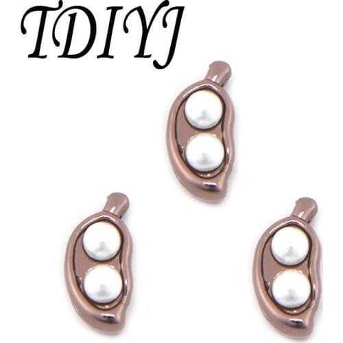 TDIYJ Fashion 6pcs/lot Pearls Slide Charms DIY Coffee Slide Bead for 10mm Mesh Bracelets Keeper as Women Jewelry Bracelet Charm