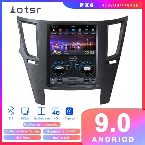Tesla Style Android 9.0 GPS Navigation DVD Player For Subaru Outback 2009-2014 Car Auto Radio Stereo Multimedia Head Unit Player