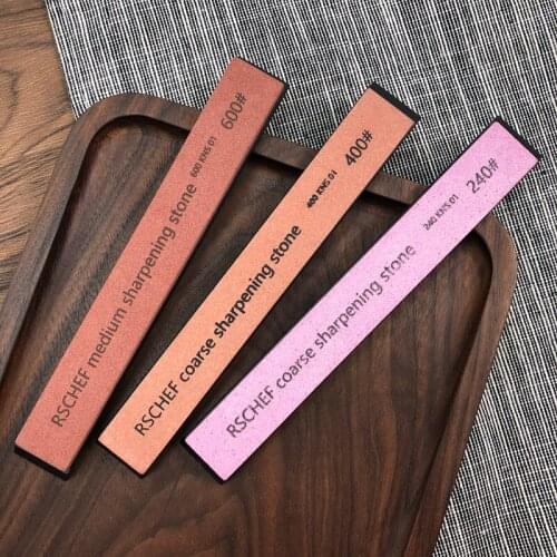 White corundum Whetstone 3pcs 240 400 600# Professional knife sharpener Single Angle sharpening stone Honing System