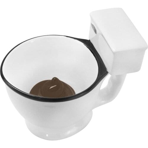Toilet Mug Shape Coffee Cups Pedestal Pan Type Ice Cream Cup Funny Creative Ceramic White Water Cup Halloween Christmas Gift