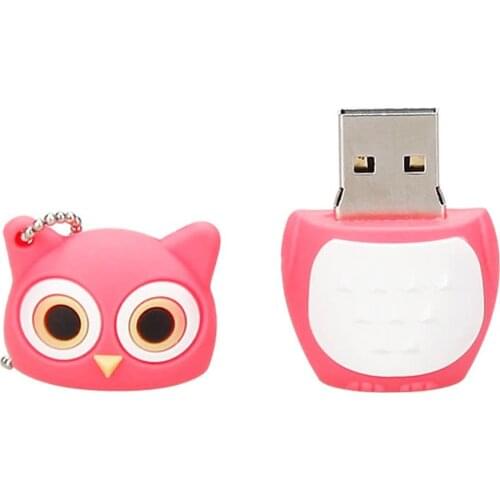 Silica gel cle usb flash drive 128GB 64GB cartoon owl pendrive 32GB 16GB pen drive 8GB 4GB flash usb 2.0 memoria usb stick Key