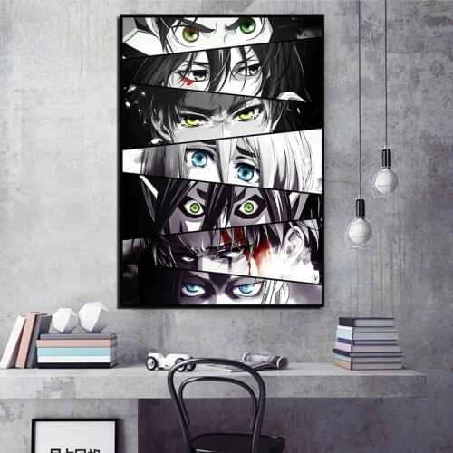 Japanese Anime Character Eyes Canvas Painting Art Poster and Prints Wall Pictures for Children Room Aesthetic Decoration Cuadros