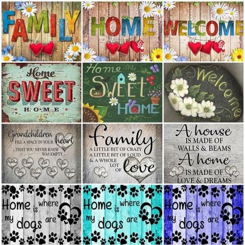 YI Bright Full Square/Round Diamond Painting Text 5D DIY Diamond Embroidery Home Pictures Of Rhinestones Mosaic Decortion