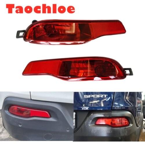 1Pair Cherokee rear lights Rear Bumper Light Reflector Lamp Replacement For JEEP Cherokee 2014 2015 2016 17 2018 with bulbs