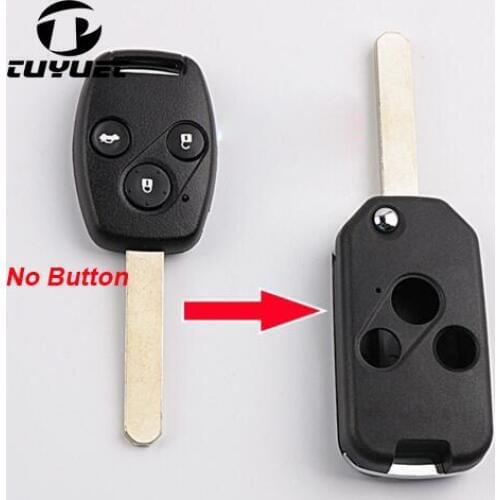 BLANK 3 BUTTONS MODIFIED FLIP FOLDING REMOTE KEY SHELL FOR HONDA ACCORD CRV CIVIC ODYSSEY