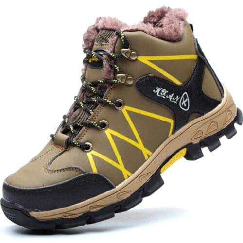 Unisex Winter Boots Warm Waterproof Breathable Steel Toe Cap Work Safety Shoes Mens Non-slip Wear-resistant Work Boots