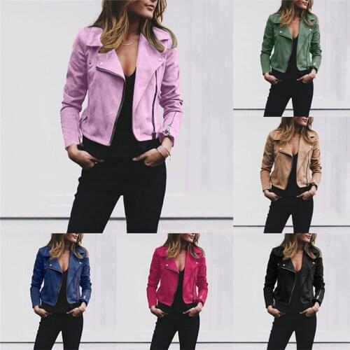 Winter Autumn Motorcycle Leather Jackets Yellow Leather Jacket Women Leather Coat Slim PU Jacket Leather