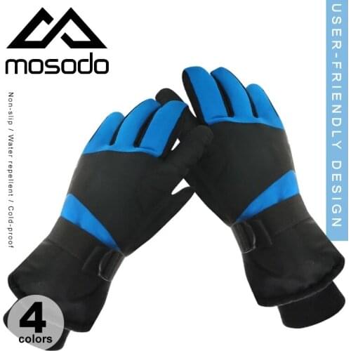 Mosodo Winter Riding Glove Three Layer Waterproof Full Finger Gloves Couple Warm Ski Gloves