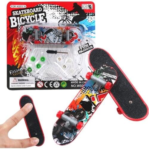 1PC Random Color Creative Mini Finger Skateboard Fingerboard Alloy Stents Scrub Finger Scooter Skate Boarding Kids Toys
