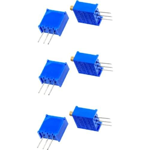 100Pcs 3296W 50/500/5K/50K/500K Ohm B-Type Linear Precision Cermet Rotary Trimmer Potentiometer Knob,Variable Resistor