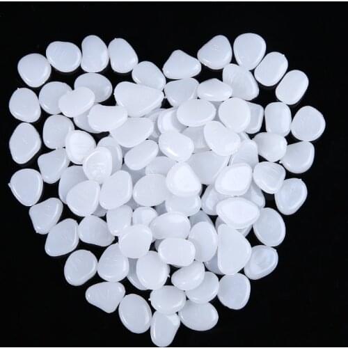 100Pcs White Color Luminous Glowing Artificial Stone Aquarium Fish Tank Bonsai Landscaping Pebbles Garden Decor