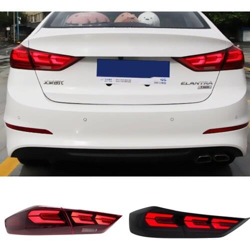 2Pcs Car Styling LED Tail Lamp For Hyundai Elantra 2017 2018 2019 DRL Tail Light Dynamic Signal Brake Reverse auto Accessories